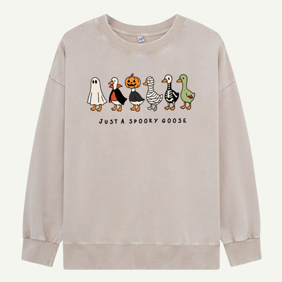 Just a Spooky Goose Costume Lineup Washed Sweatshirts
