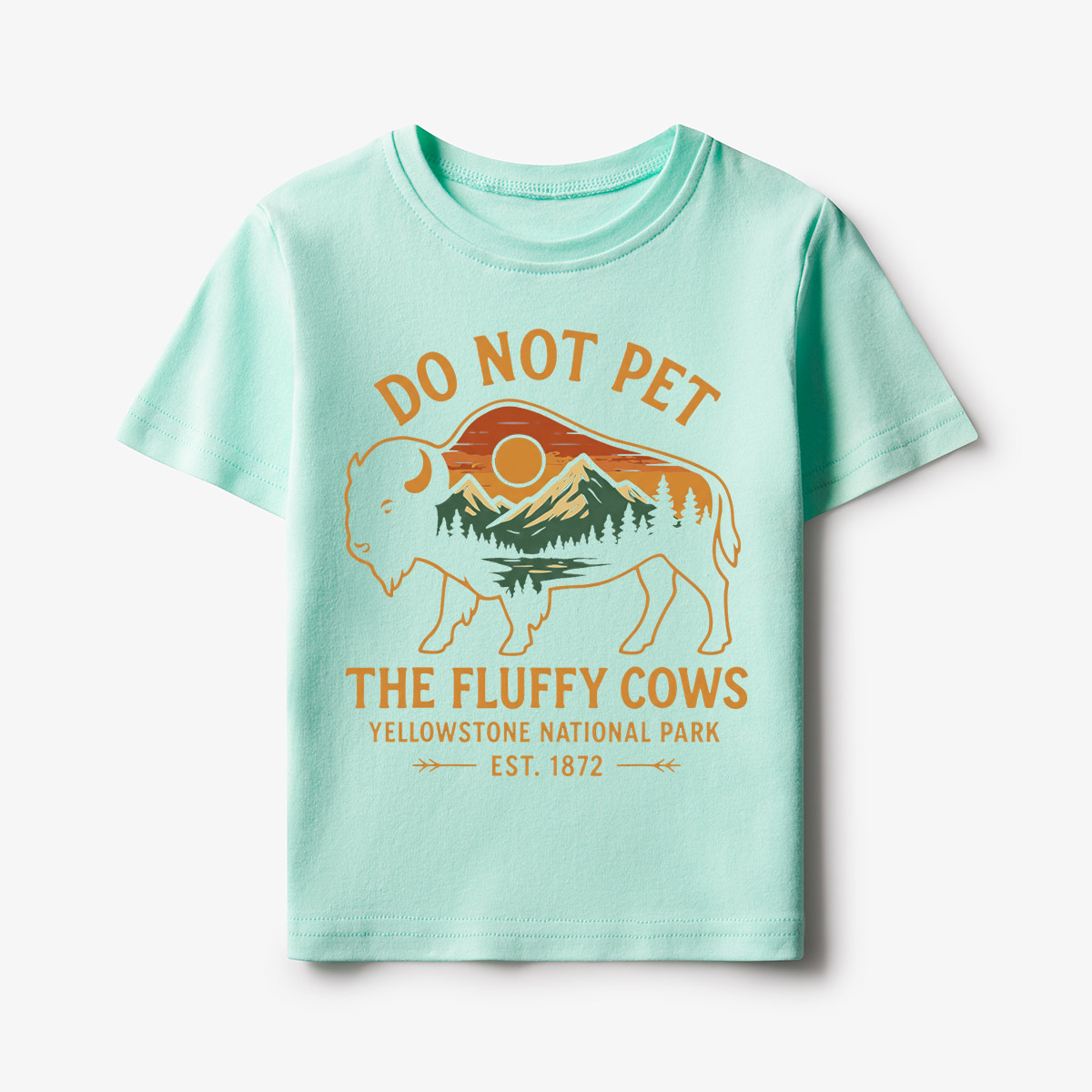 Do Not Pet The Fluffy Cows Buffalo Yellowstone National Park Kids T-Shirt