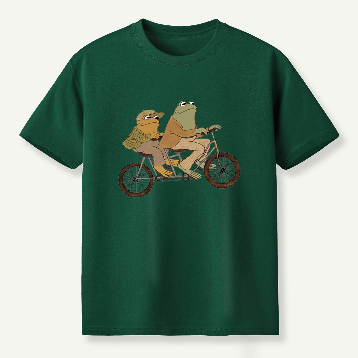 Vintage Frog Tandem Bicycle Whimsical Illustration T-Shirt