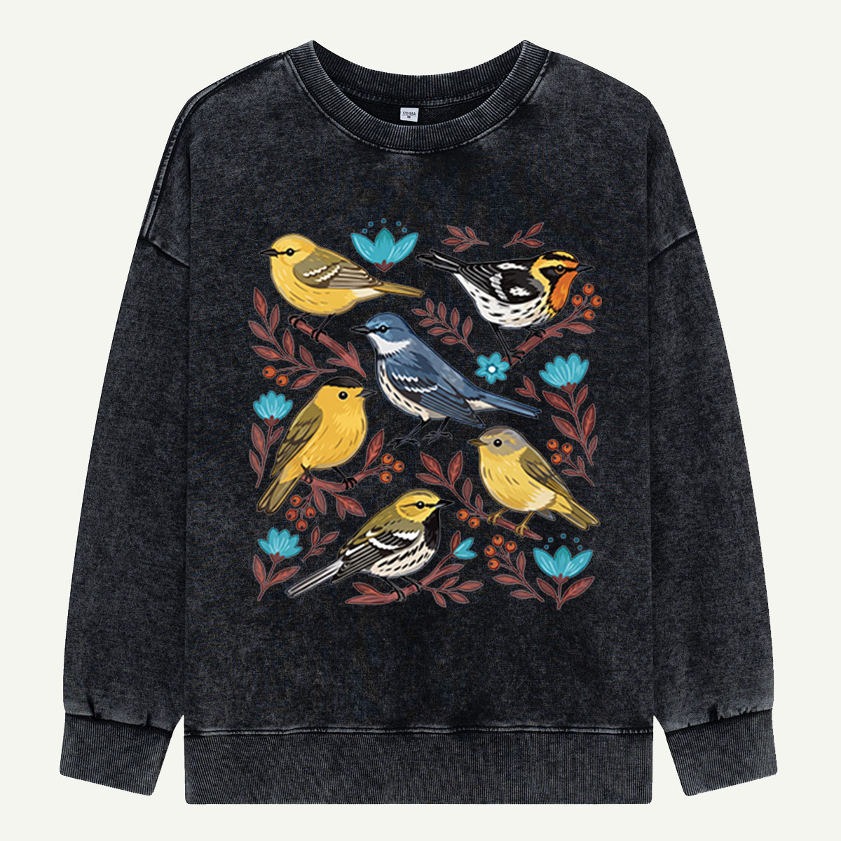 Garden Full of Songbirds Washed Sweatshirts