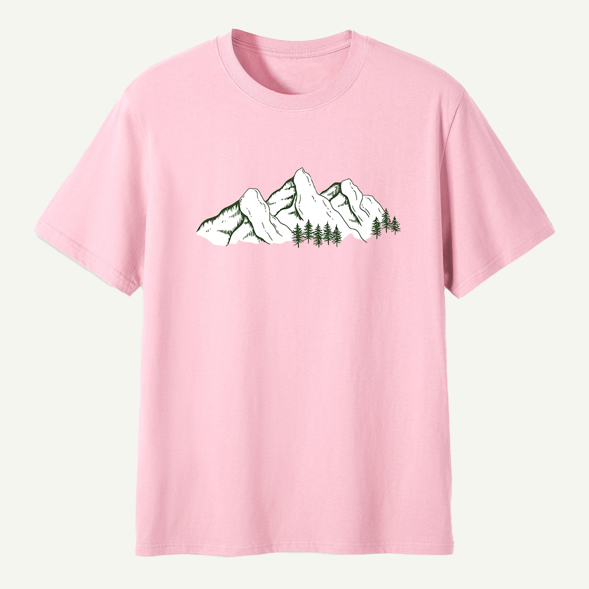 Minimal Mountain Range Line Art T-Shirt