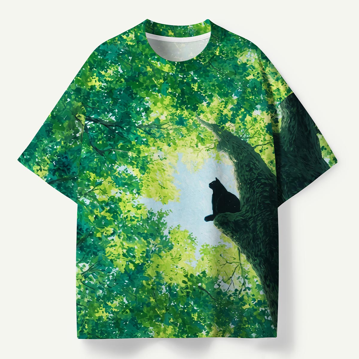 Retro Cat Art Print Premium Eco Tee