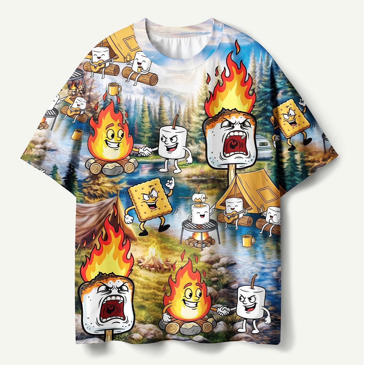Camping Burnt Mashmallow Premium Eco Tee