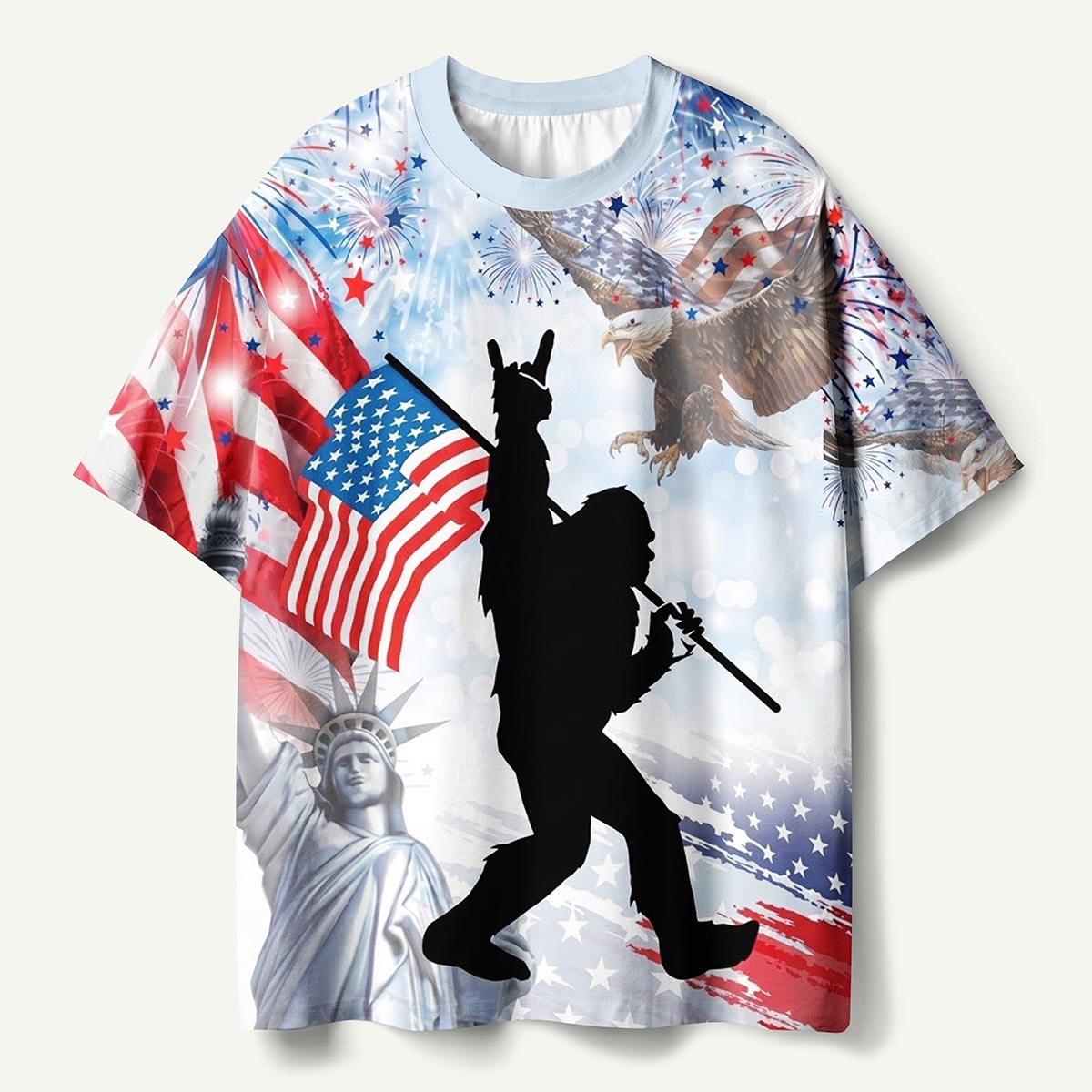 Cryptids Freedom Skies Eagle Independence Day Premium Eco Tee