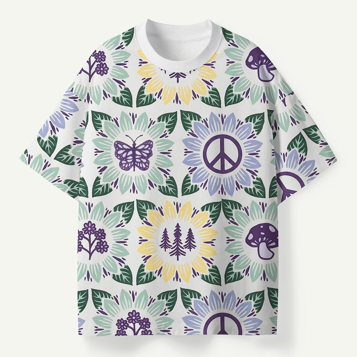 Floral Peace and Butterfly Premium Eco Tee