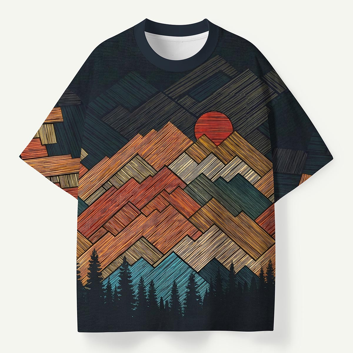 Geometric Mountain Sunset Premium Eco Tee