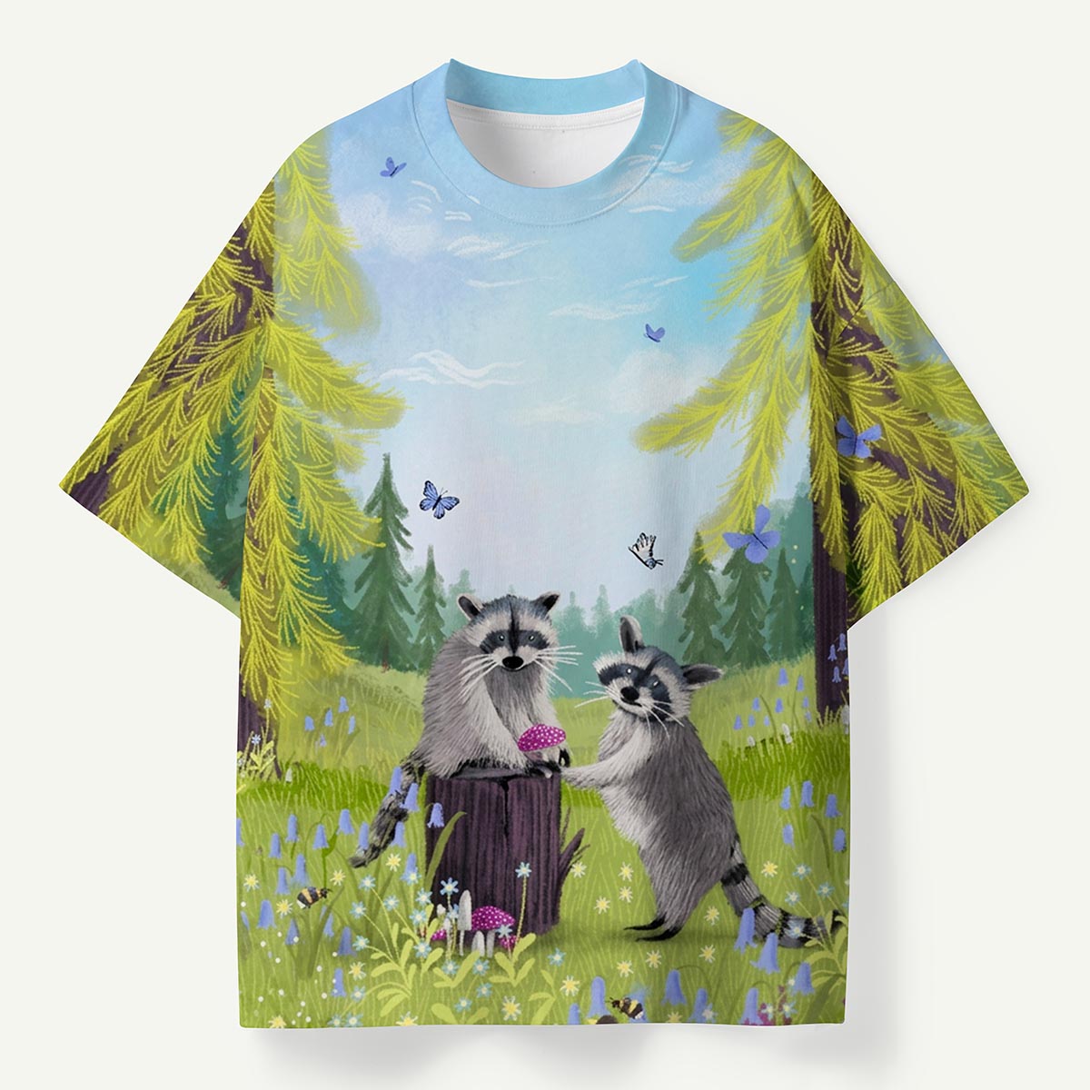 Raccoon Forest Meadow Premium Eco Tee