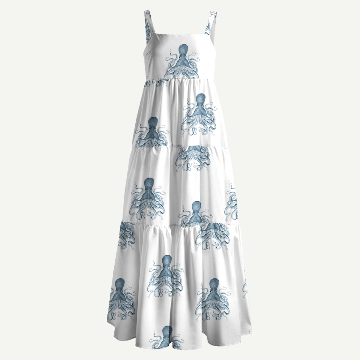 Minimal Octopus Straps Maxi Dress With Pockets