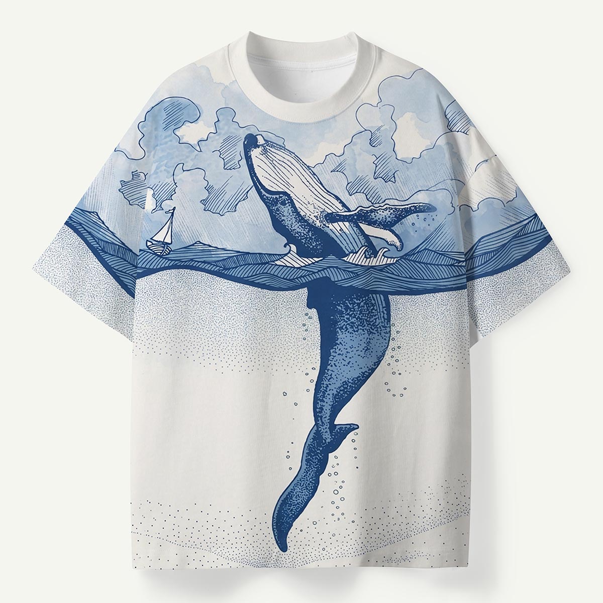 Whale Above and Below the Sea Premium Eco Tee