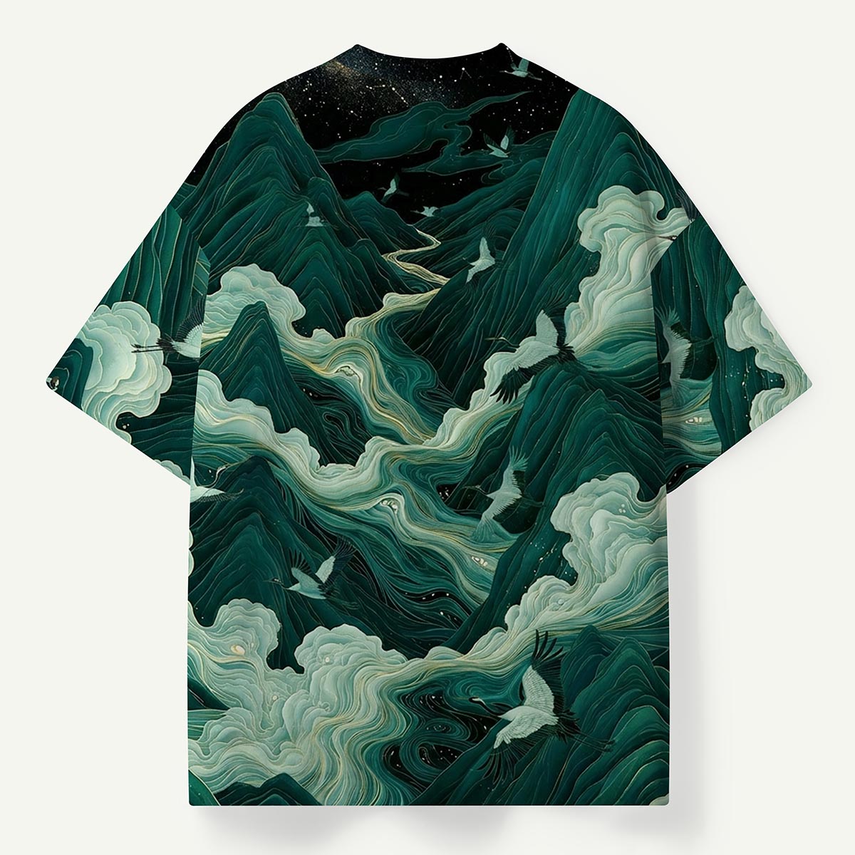 Layered Mountain and Flowing Clouds Premium Eco Tee