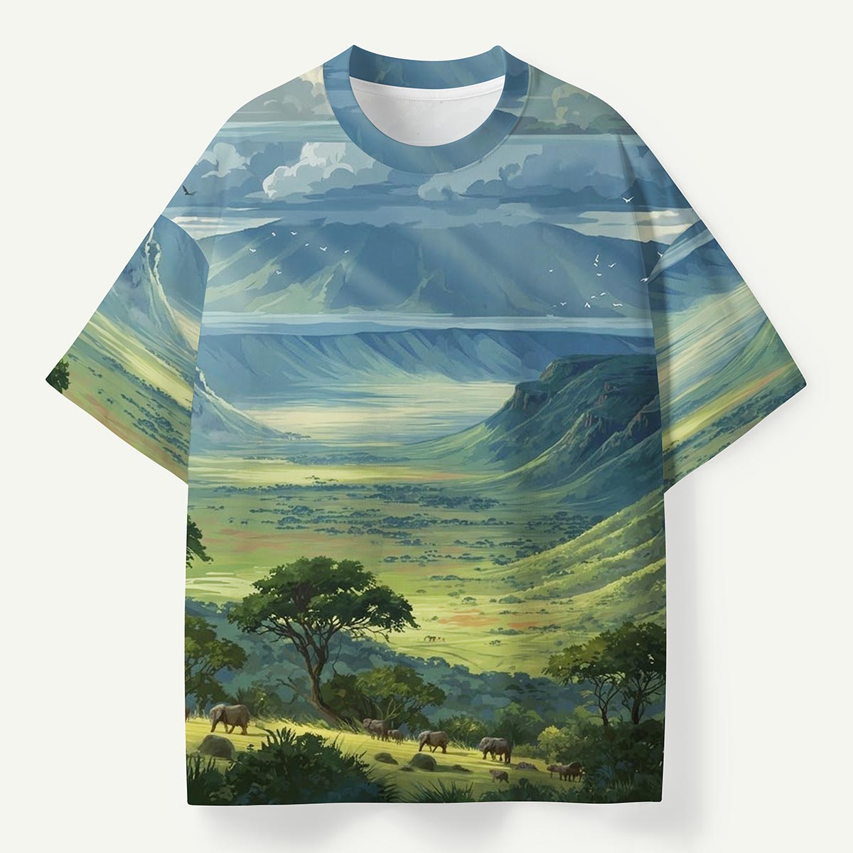 Elephants in Mountain Valley Premium Eco Tee