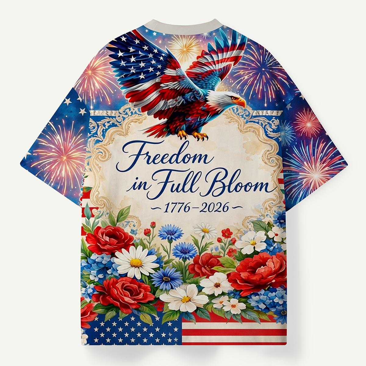 Eagle and Fireworks 1776‑2026 Freedom Premium Eco Tee