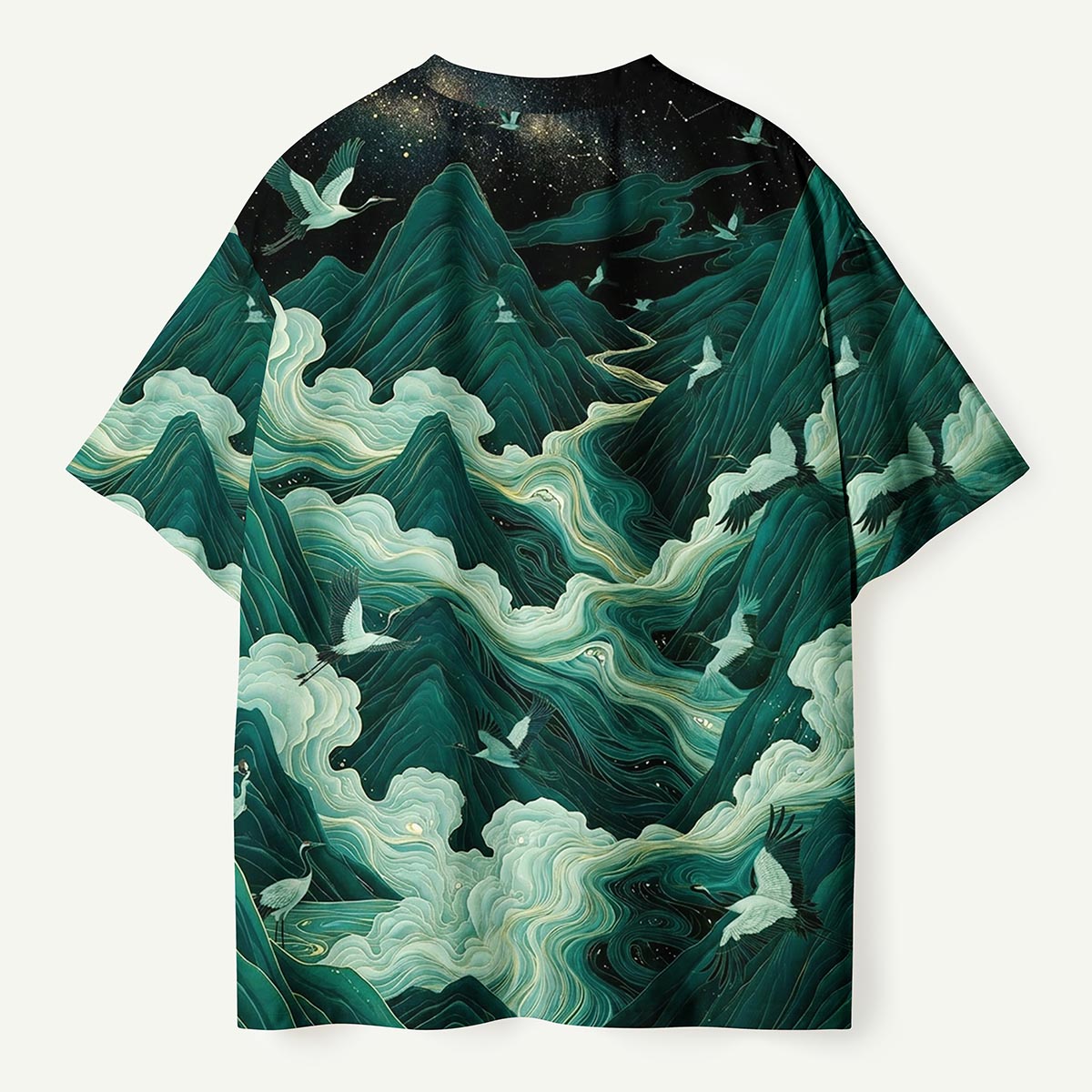 Layered Mountain and Flowing Clouds Premium Eco Tee