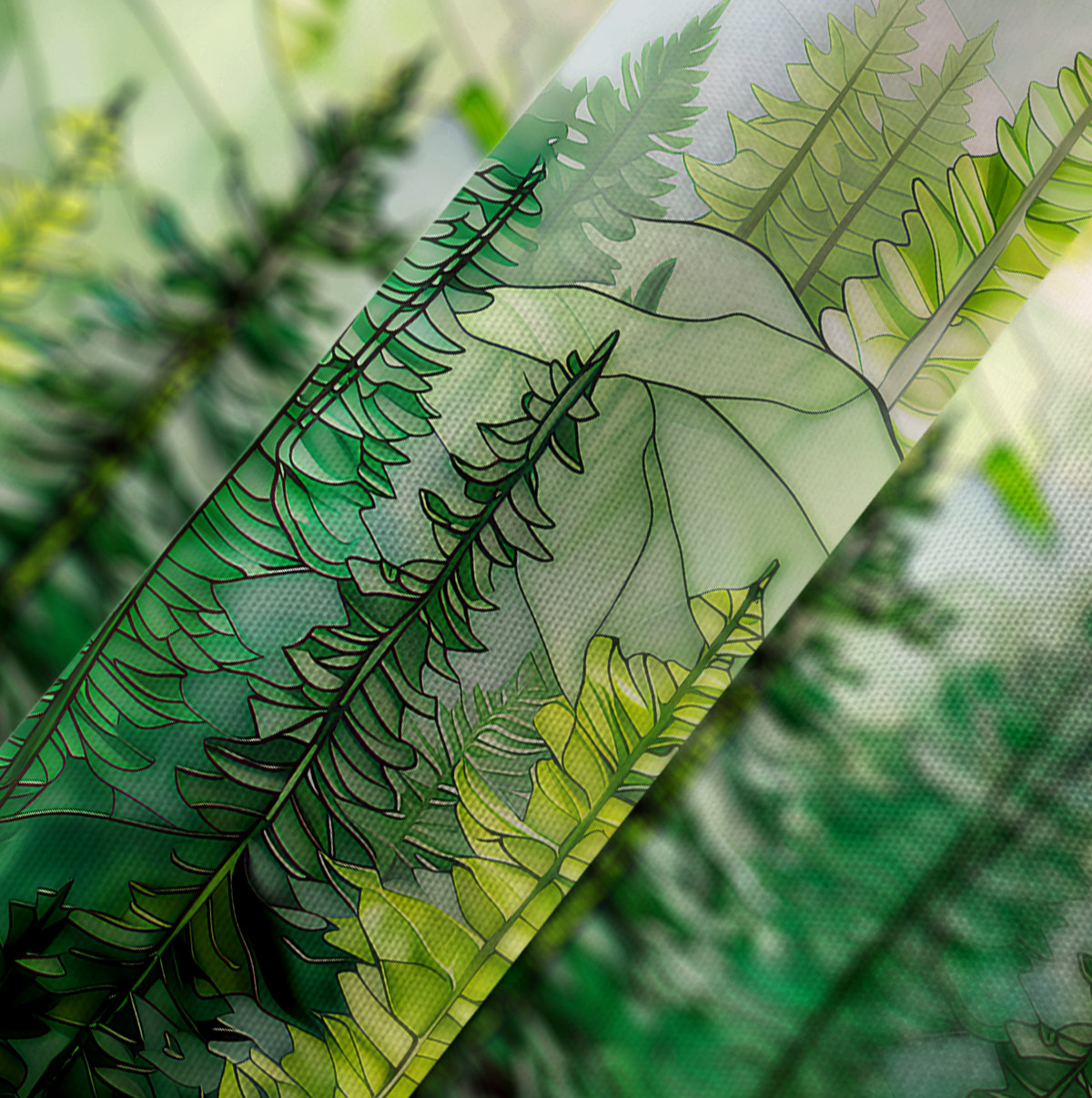 Pine Trees and Mountain Haze Sleeve Kaftan Dress