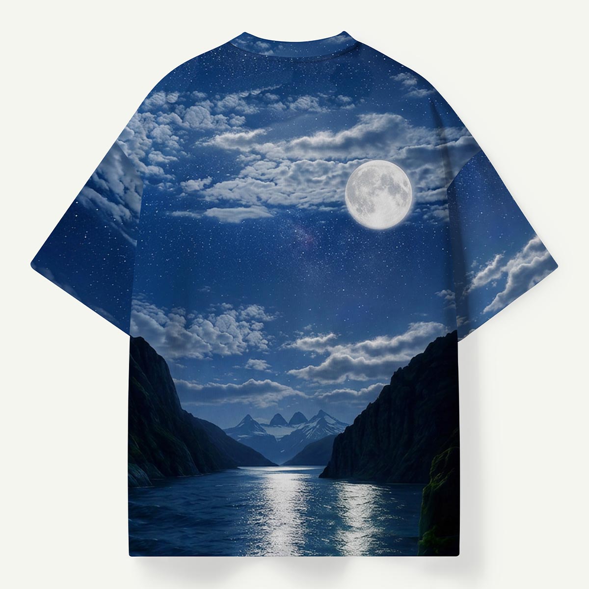 Moonlit Mountain Sea Night Sky Premium Eco Tee