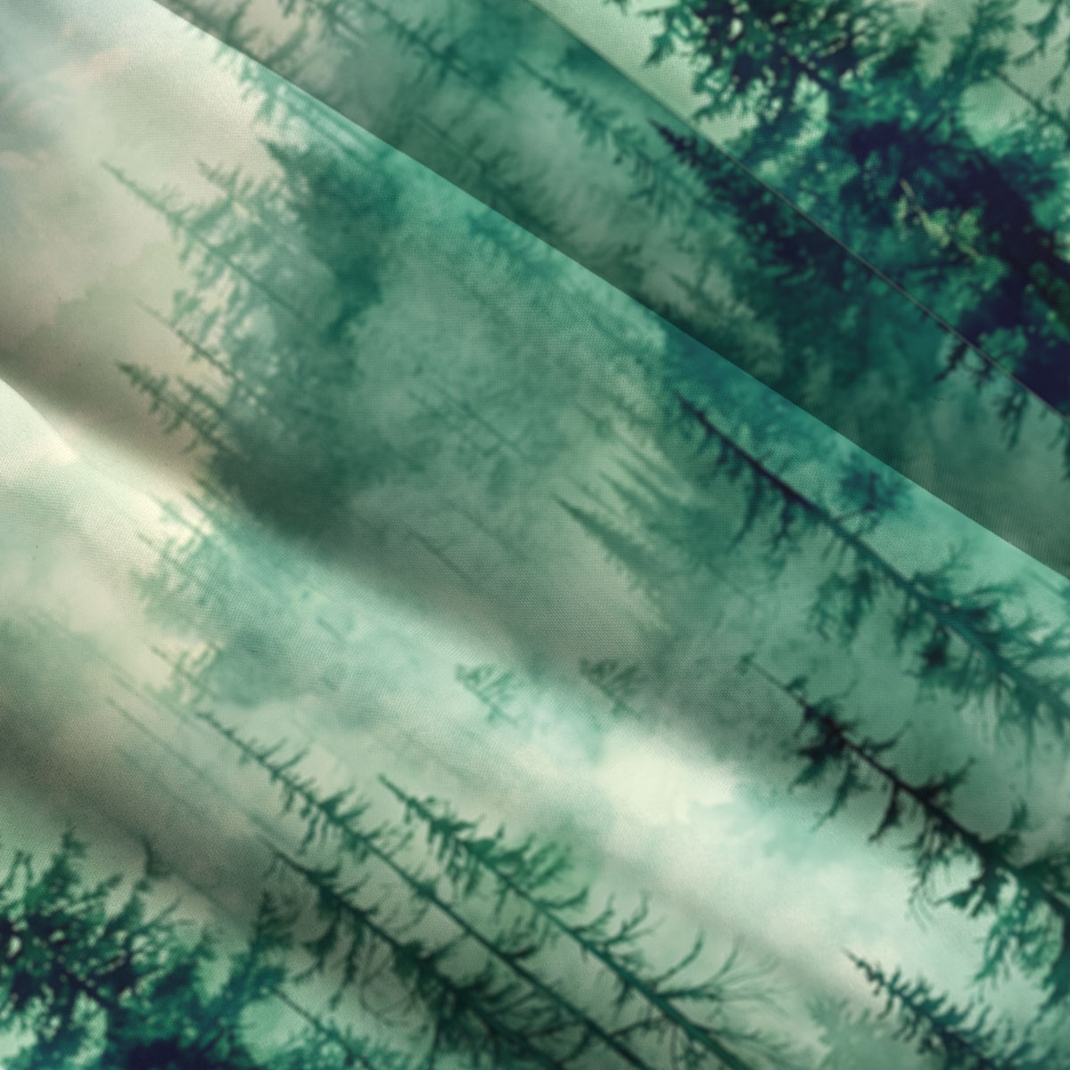 Misty Pine Forest Hawaii Button Up Pocket Shirt