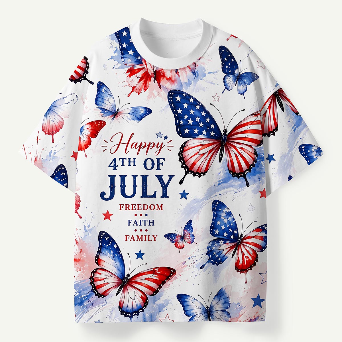 Happy 4th of July Patriotic Butterfly Premium Eco Tee