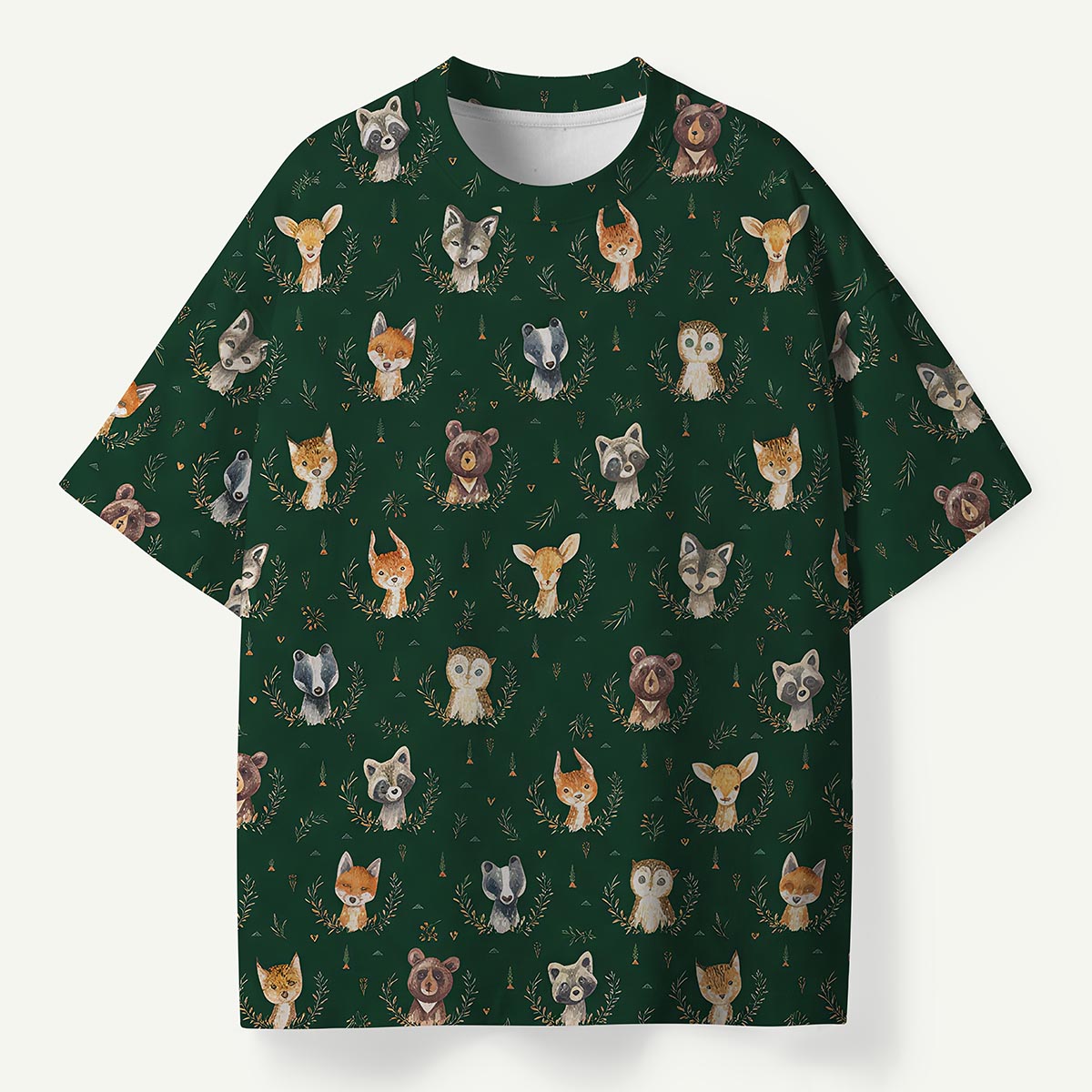 Forest Animal Bear Hedgehog All-Over Print Eco T-Shirt