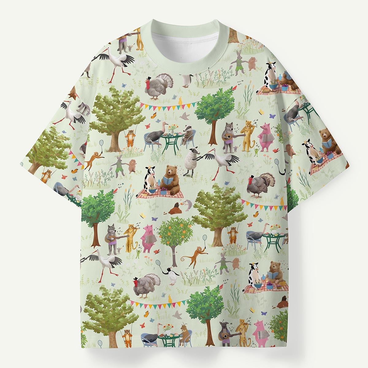 Woodland Animals Picnic Party Premium Eco Tee