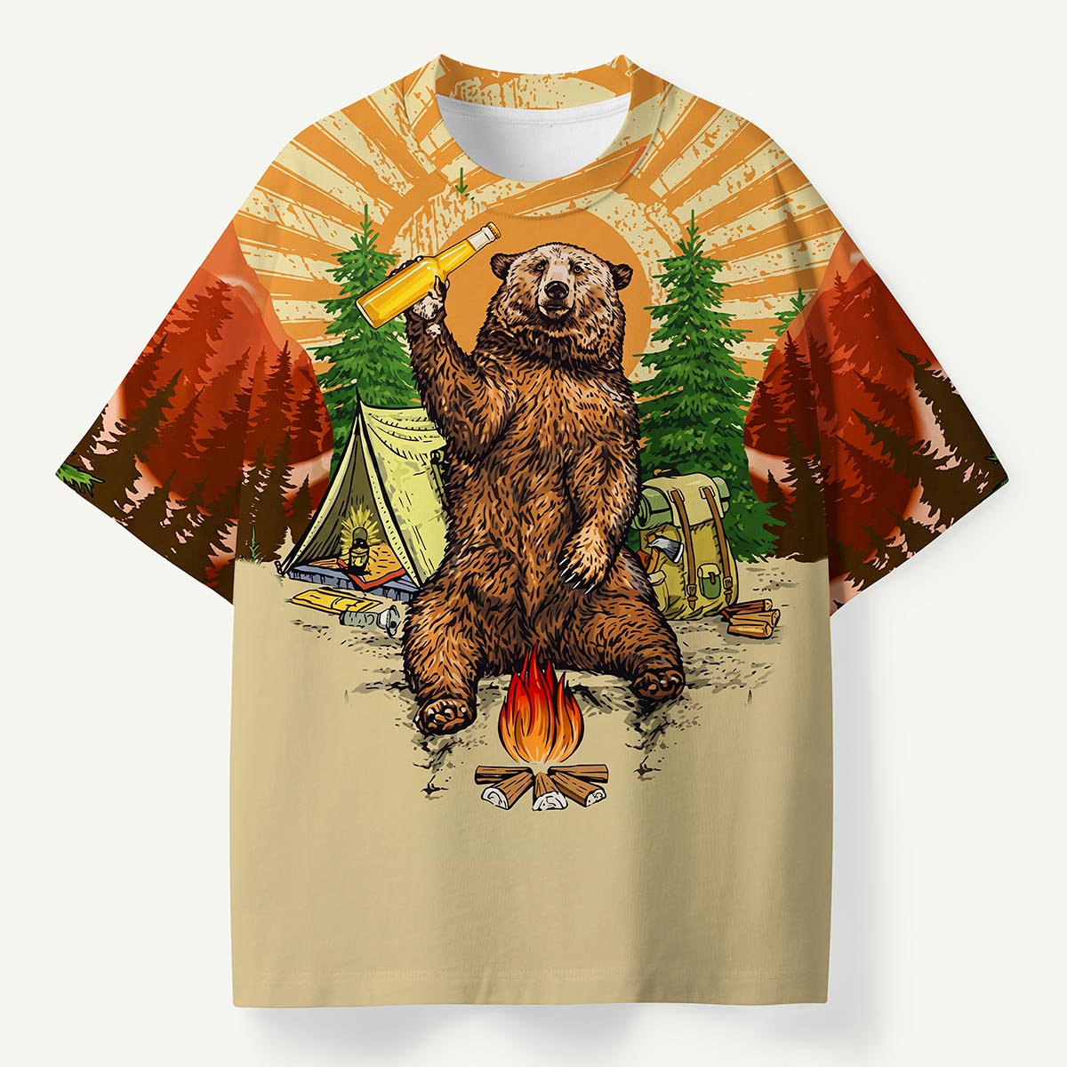 Bear Camping Bonfire Outdoor Adventure Premium Eco Tee