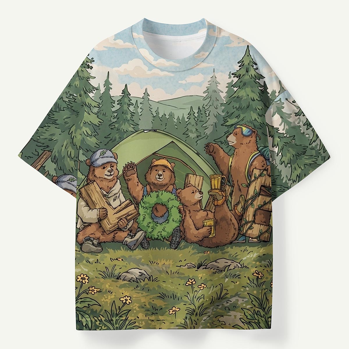 Happy Camping Bears Premium Eco Tee