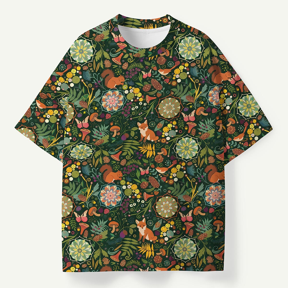 Woodland Fox & Forest Floral Premium Eco Tee