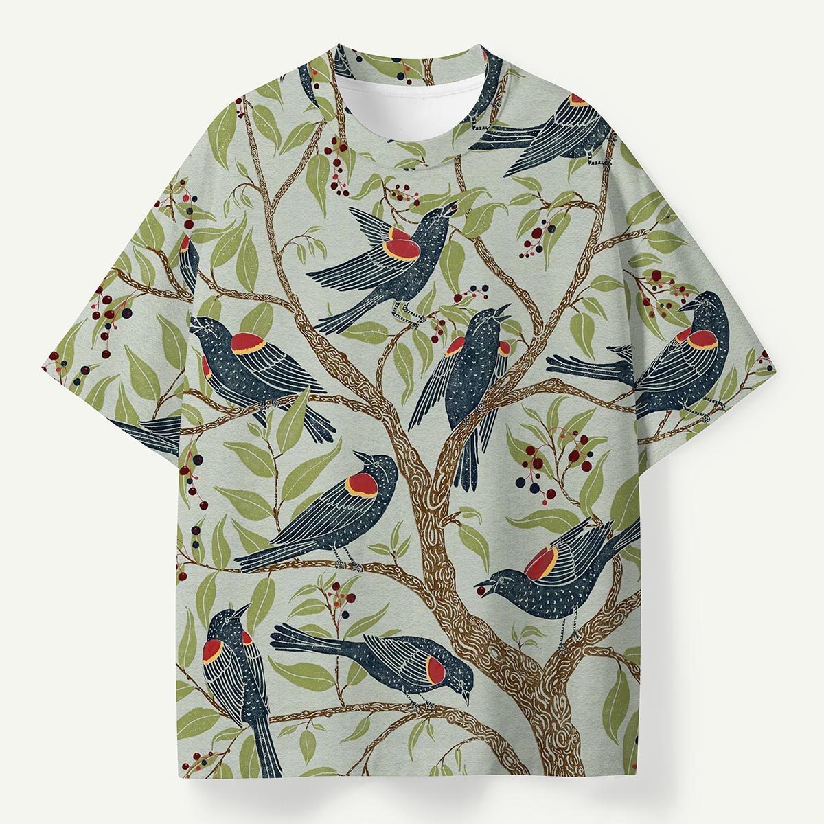 Red-Winged Blackbird Botanical Premium Eco Tee