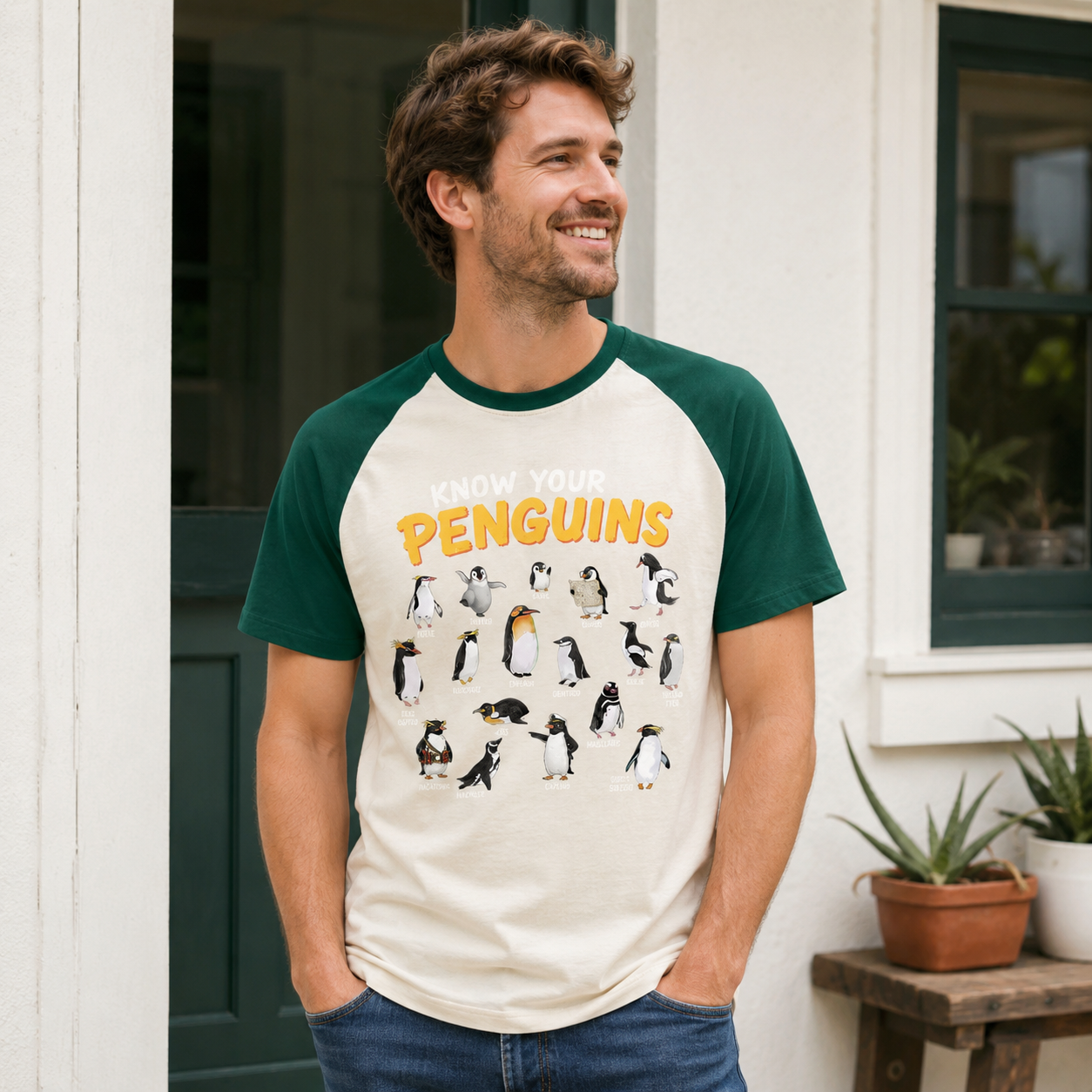 Know Your Penguins Penguin Species Raglan T-Shirt