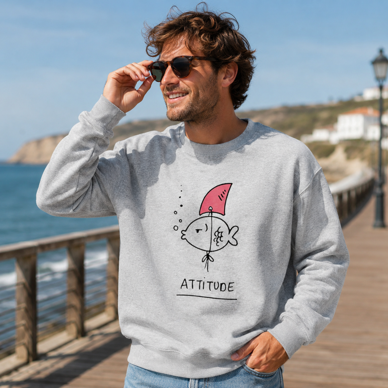 Attitude Fish Spartan Helmet Sweatshirts