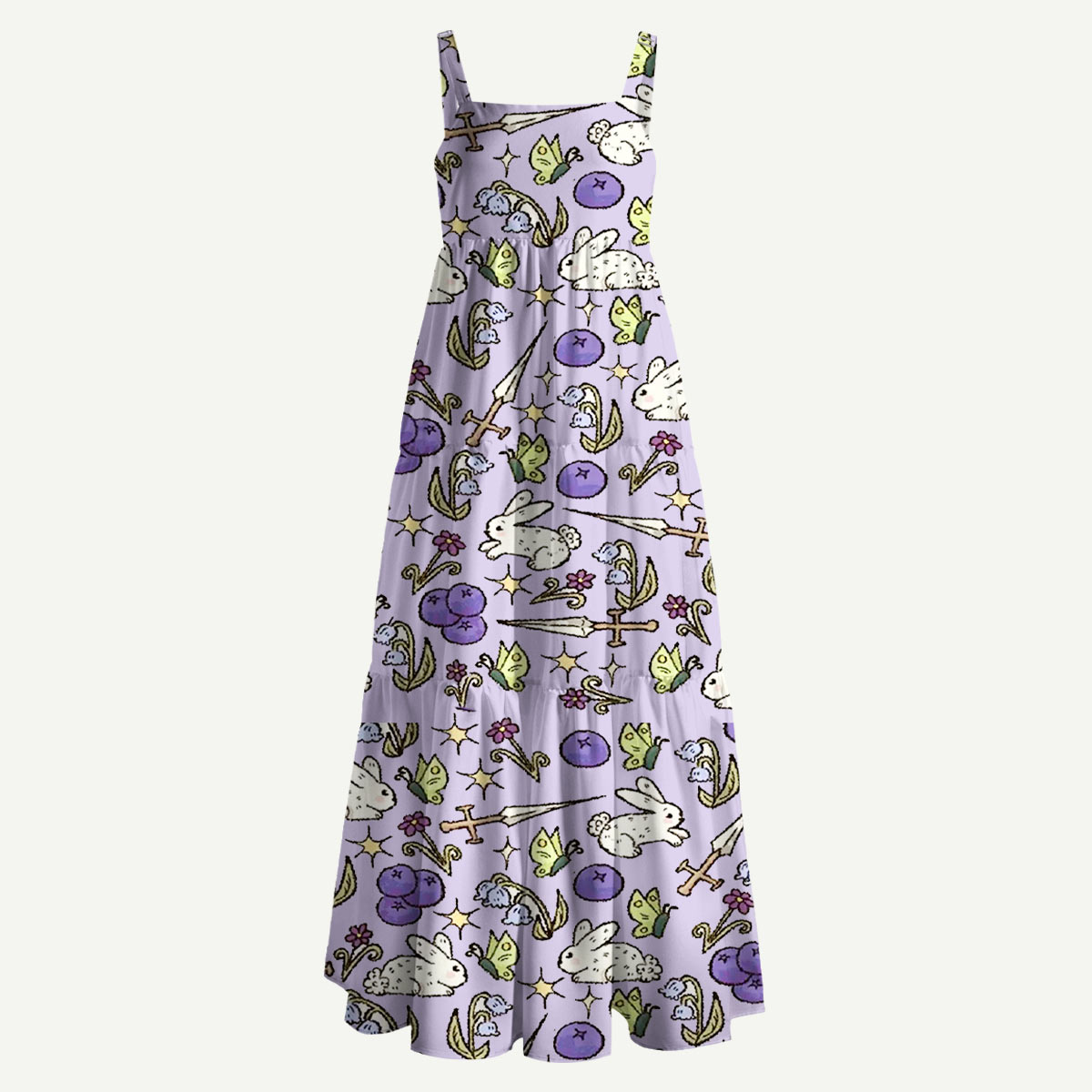 Bunny and Wildflower Straps Maxi Dress With Pocket