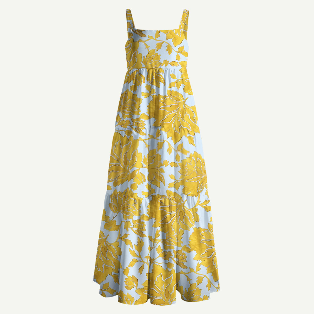Nature Gold Tangle Straps Maxi Dress With Pocket