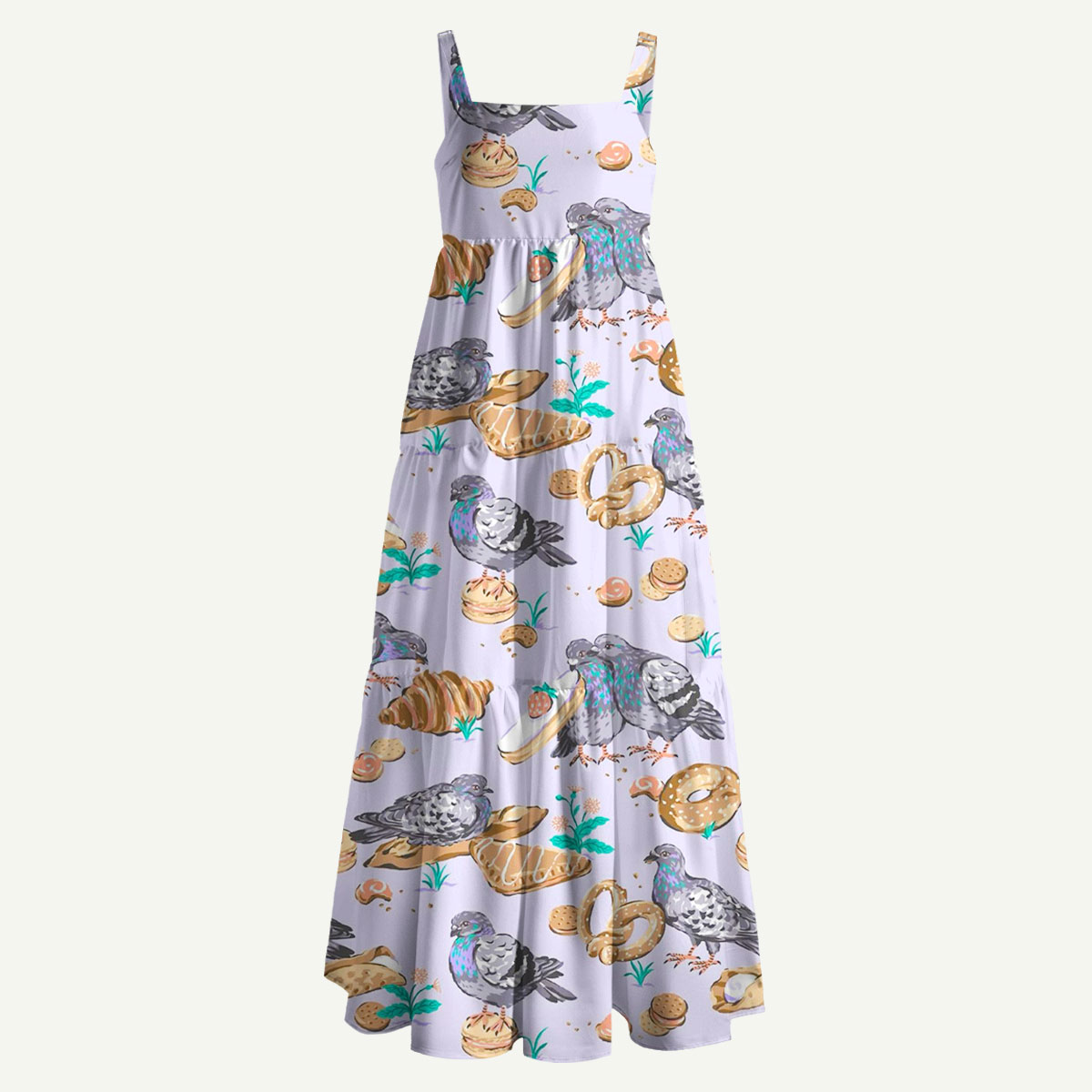 City Pigeon Straps Maxi Dress With Pockets