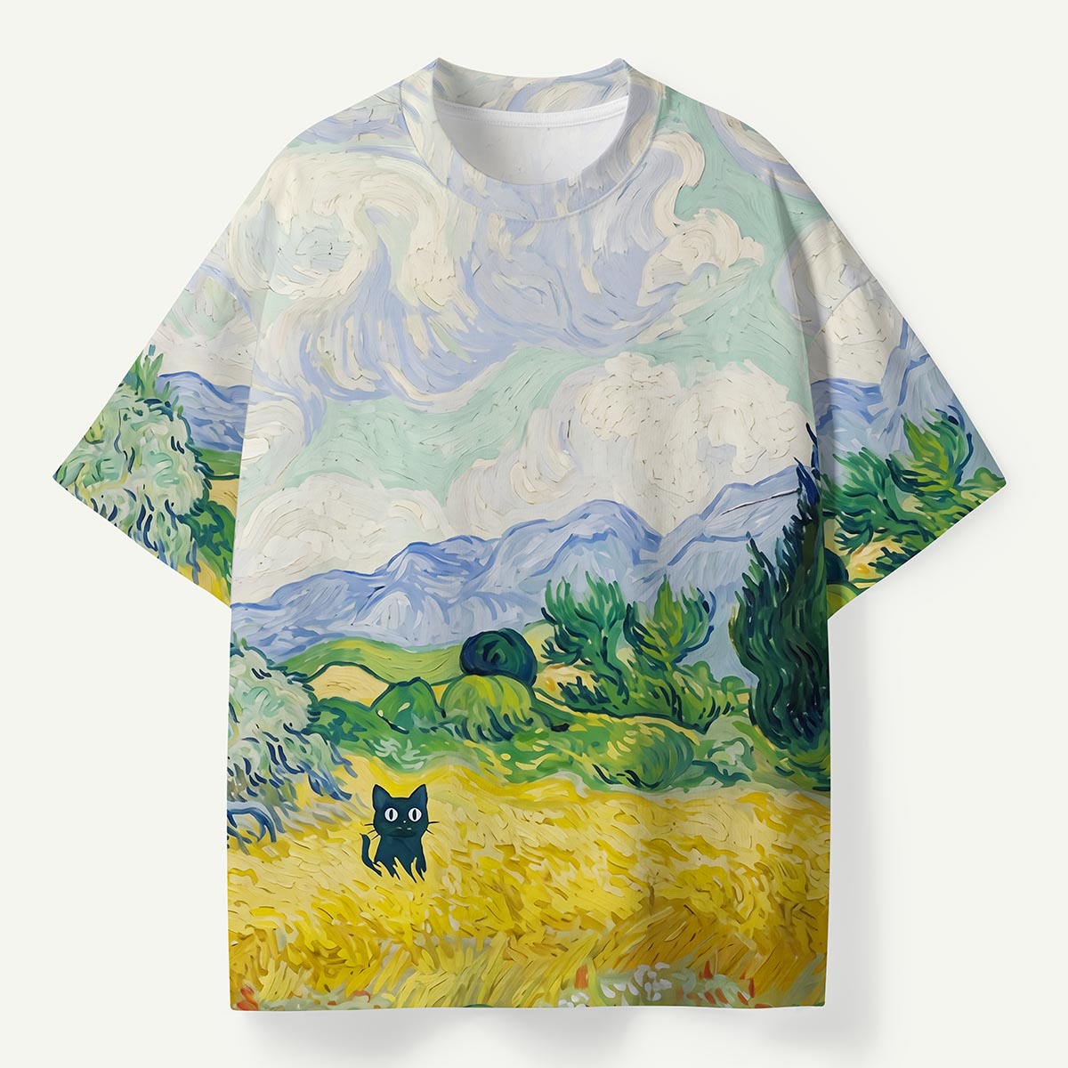 Black Cat In The Wheat Field Premium Eco Tee