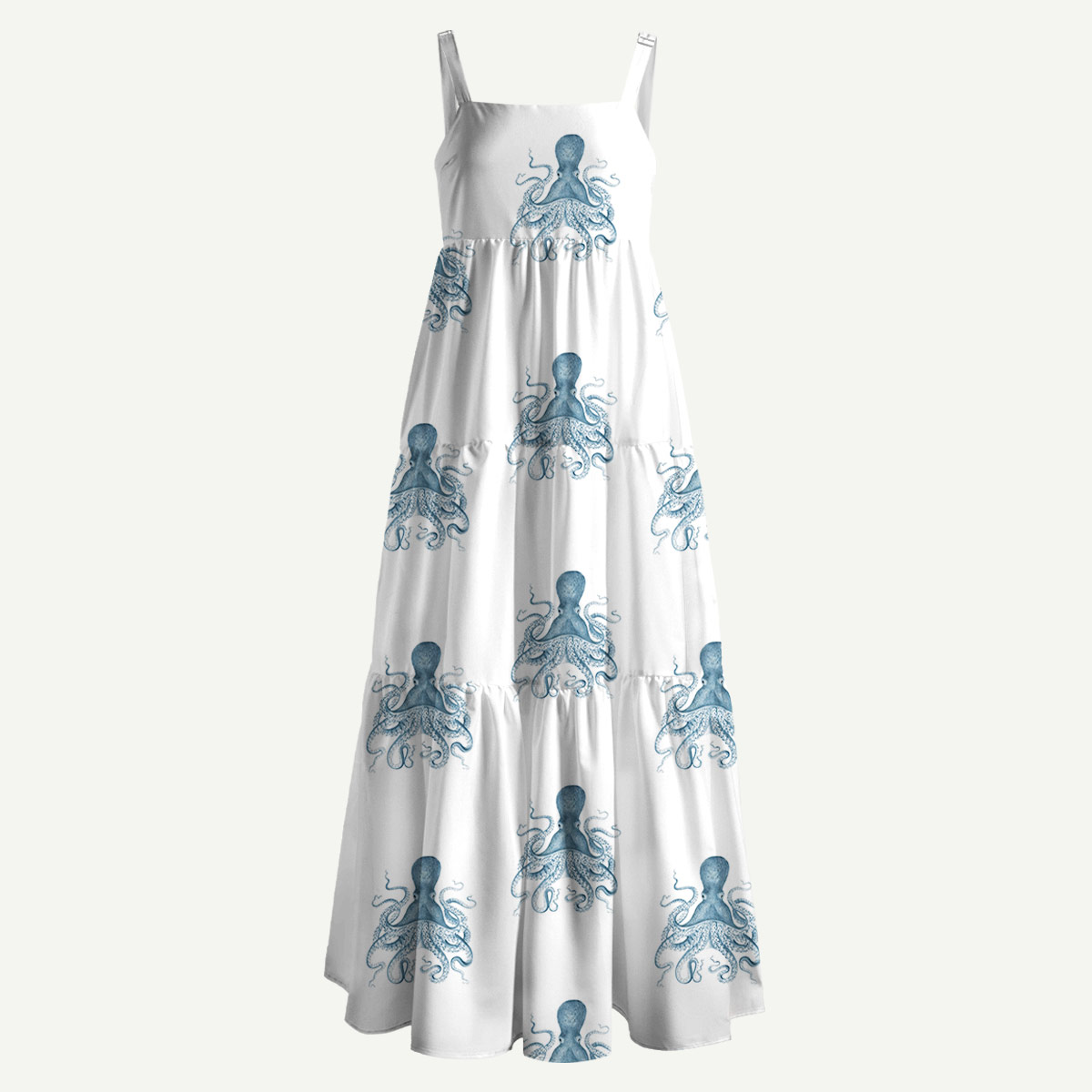 Minimal Octopus Straps Maxi Dress With Pockets