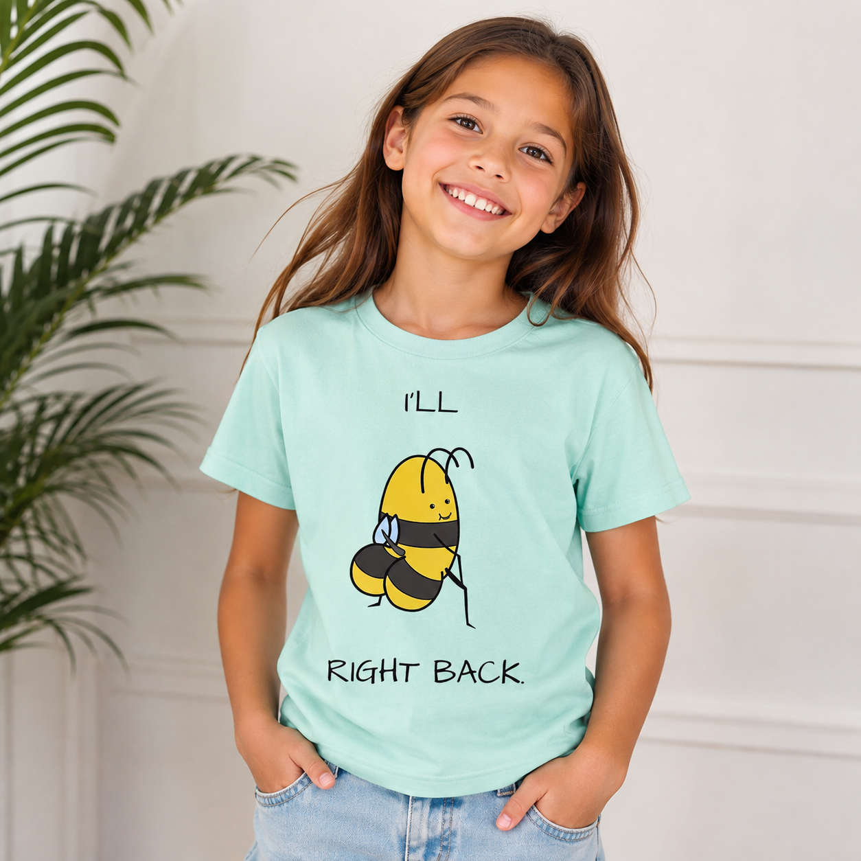 I’ll Bee Right Back Pun Kids T-Shirt
