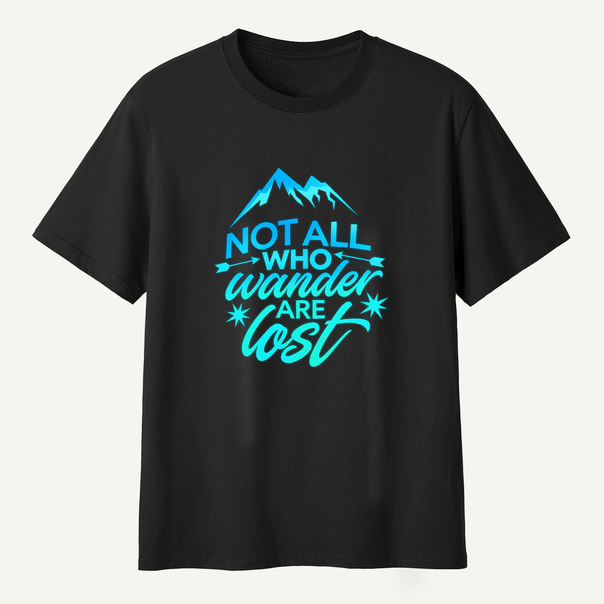 Not All Who Wander Are Lost Mountain Arrow Badge T-Shirt