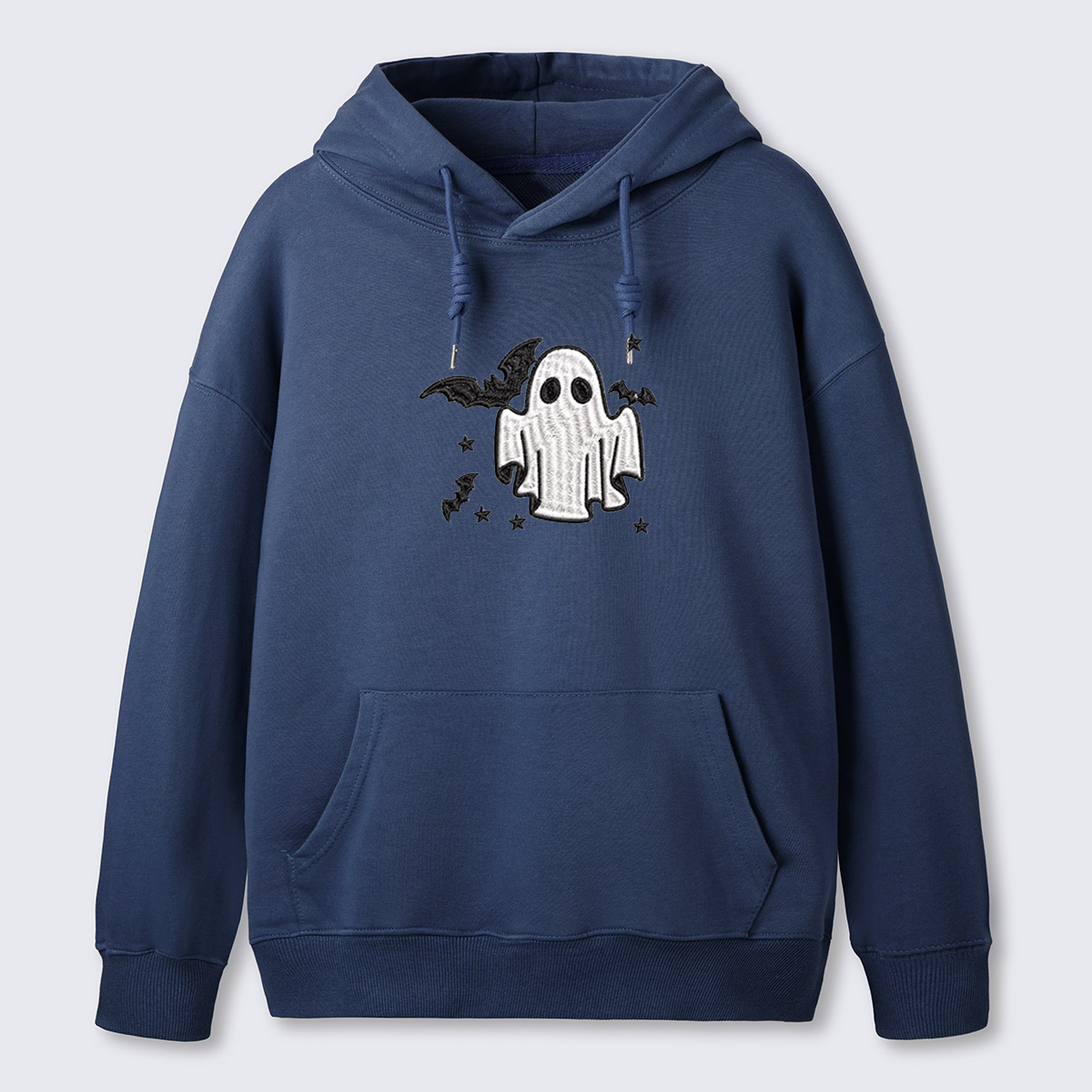 Tiny Ghost Embroidered Cotton Hoodie
