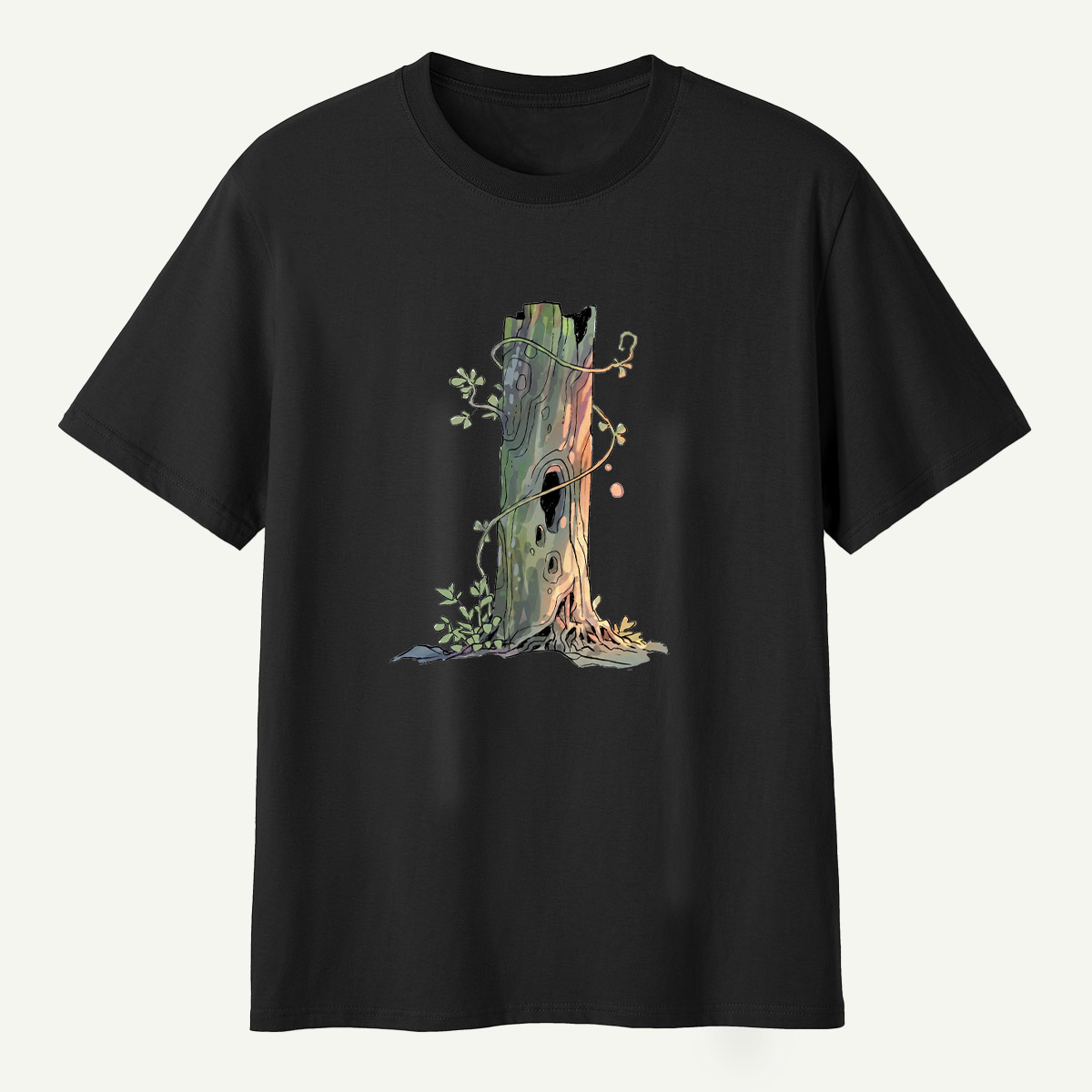 Mossy Hollow Tree Woodland Habitat T-Shirt