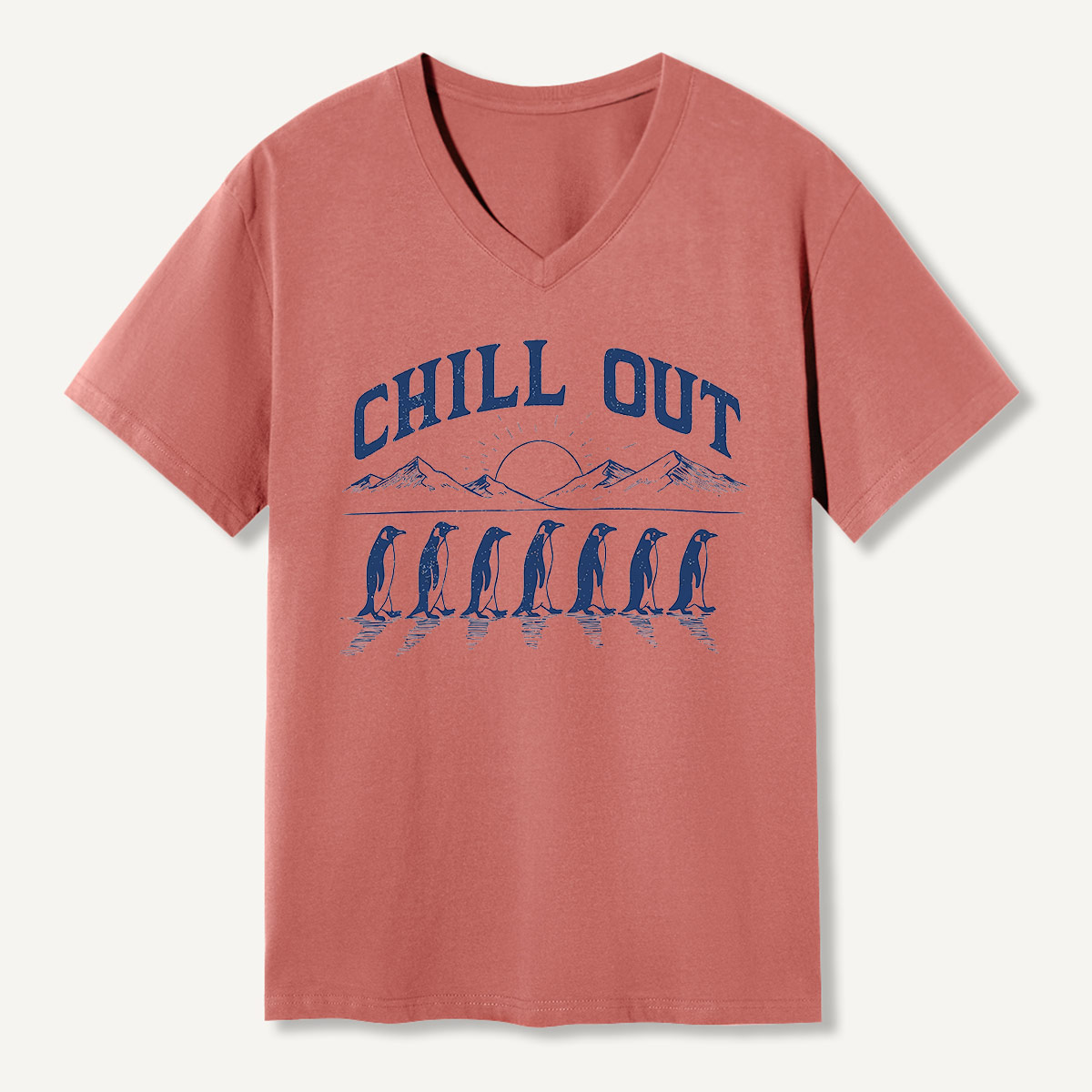 Chill Out Penguin Parade V-neck T-Shirt