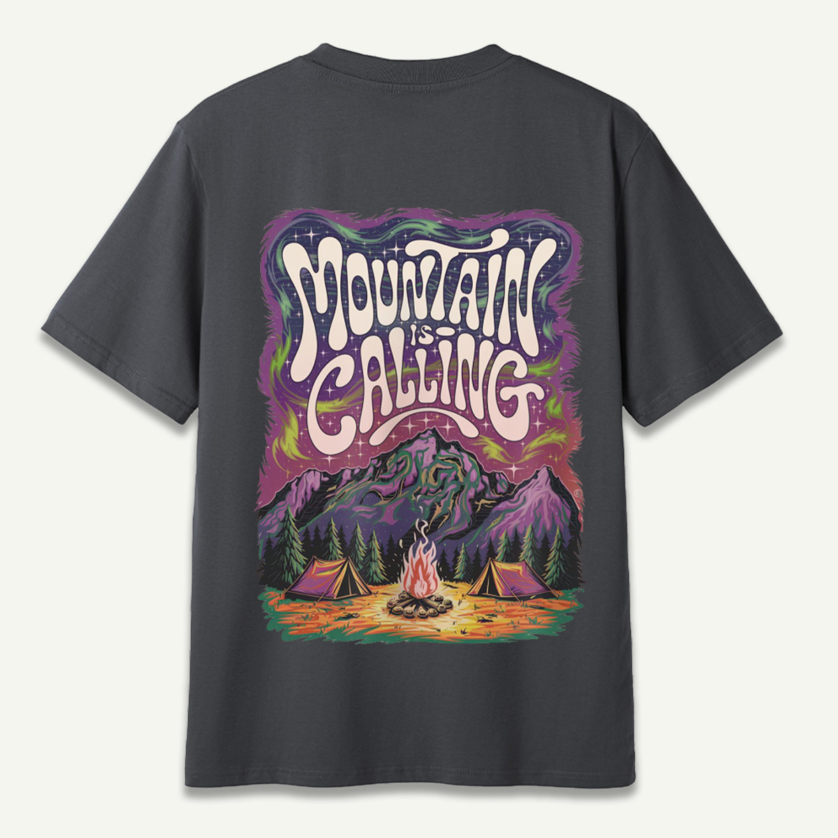 Mountain Is Calling Psychedelic Camping Night T-Shirt