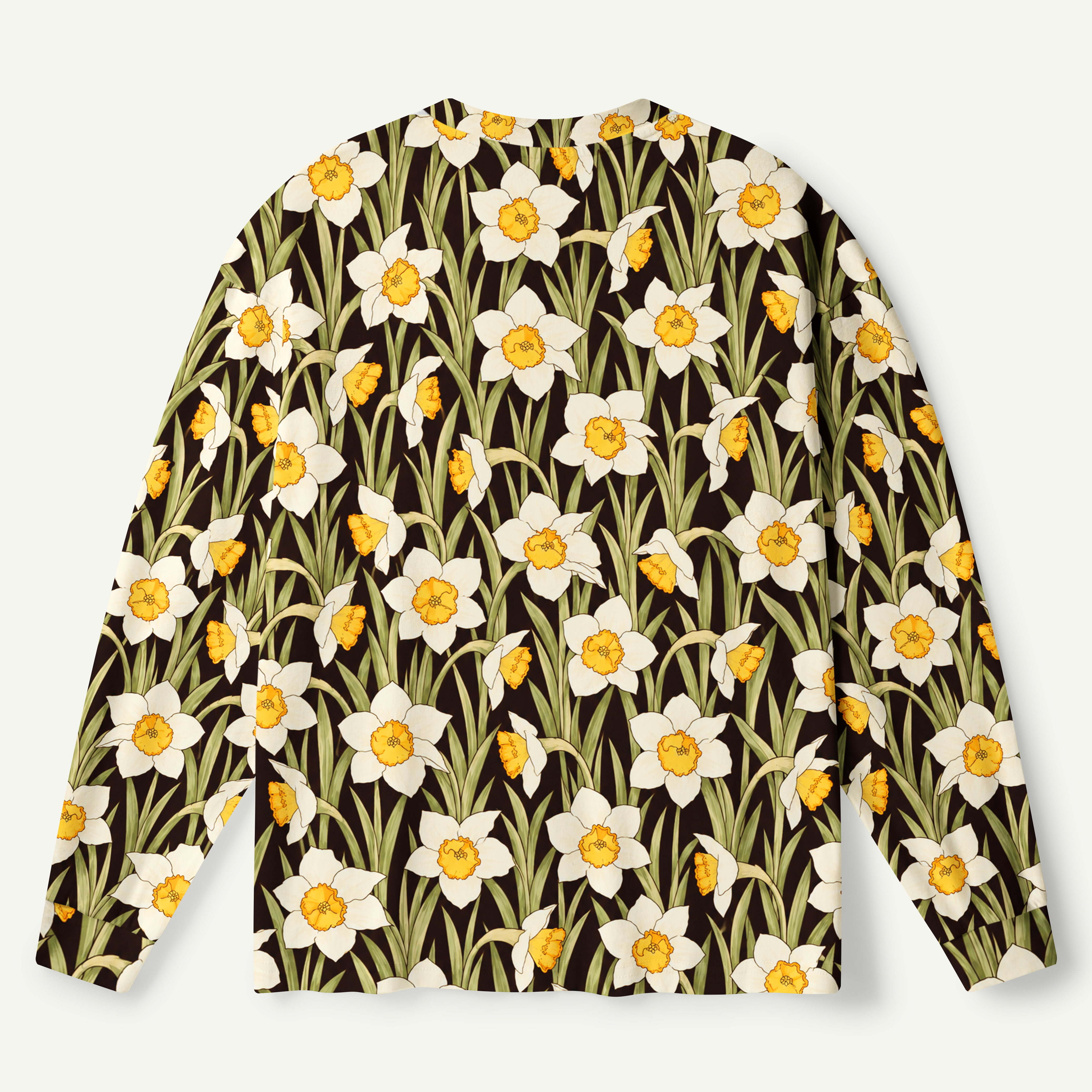 Midnight Daffodil Bloom Pattern Premium Pure Cotton Long Sleeves