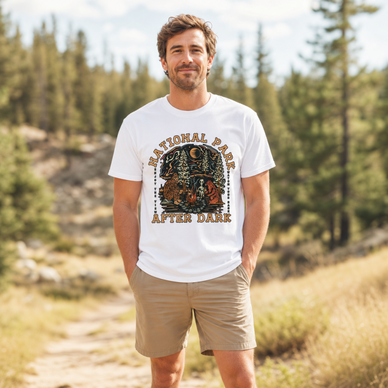 National Park After Dark Campfire Night T-Shirt