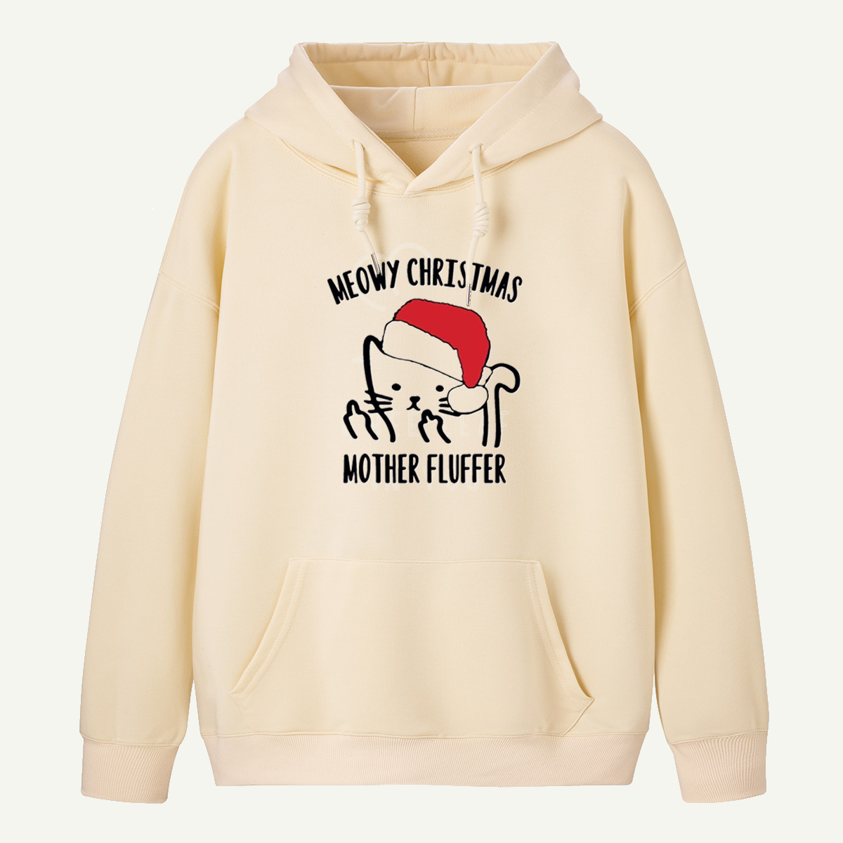 Meowy Christmas Mother Fluffer Funny Cat With Middle Fingers Hoodie