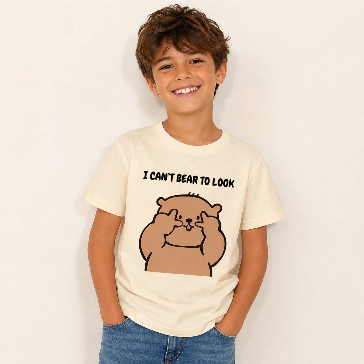 I Can’t Bear to Look Funny Bear Kids T-Shirt