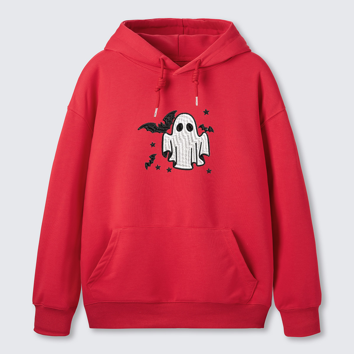 Tiny Ghost Embroidered Cotton Hoodie