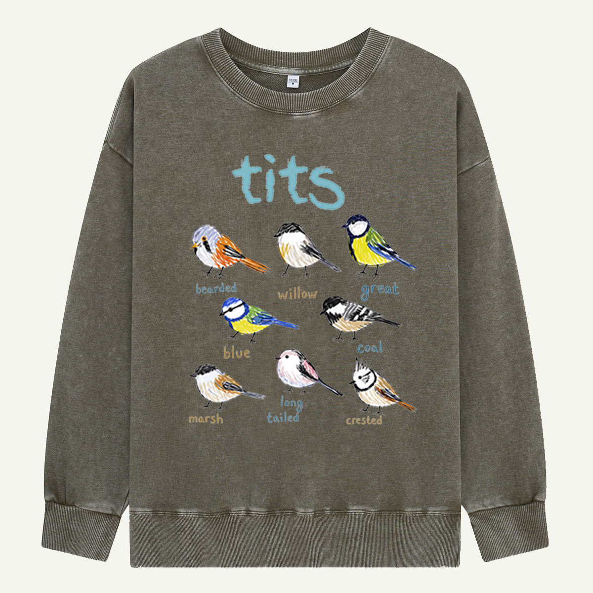Meet the Tits Bird Guide Washed Sweatshirts