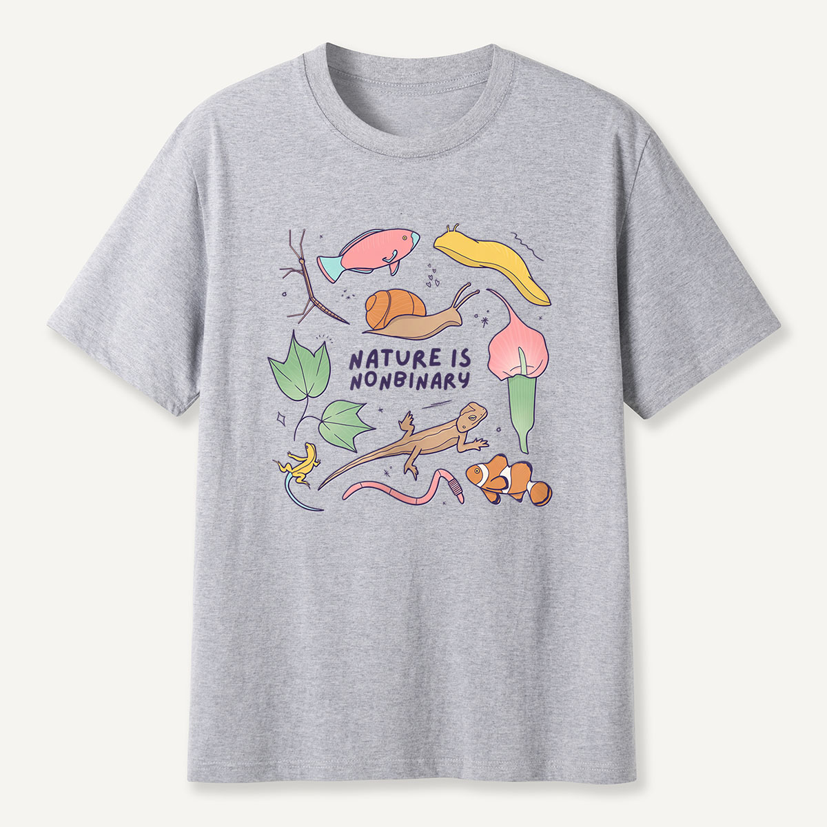 MDCTBYWY26072405 Nature is Nonbinary T-Shirt