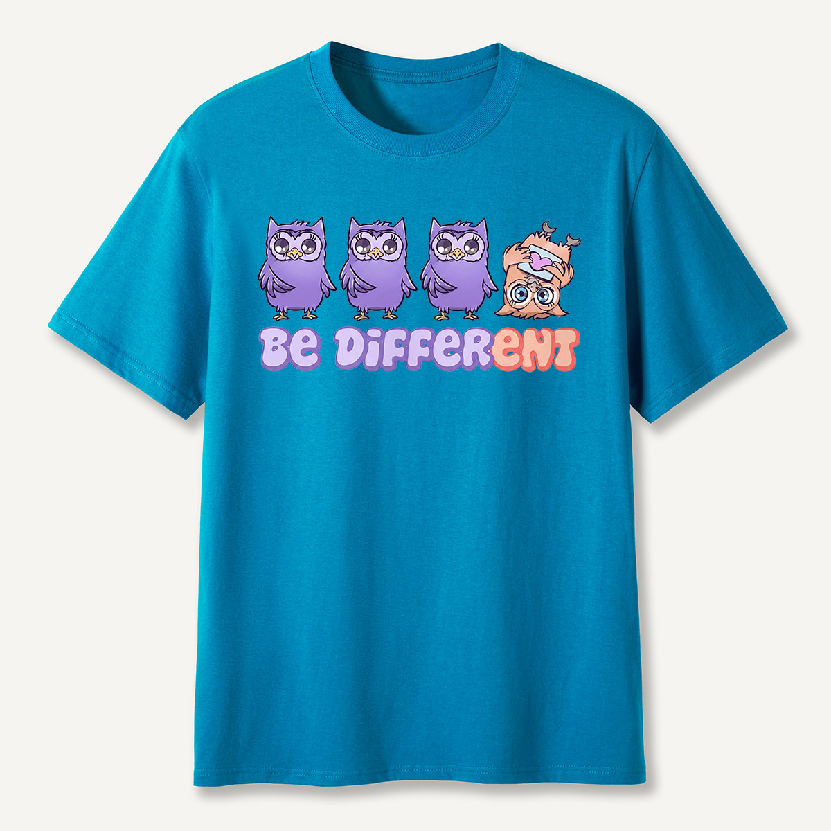 Be Different Cute Purple Owls  T-Shirt