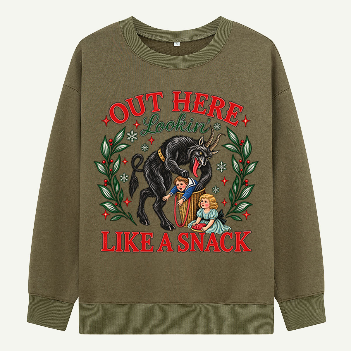Out Here Looking Like A Snack Vintage Krampus And Children Sweatshirts