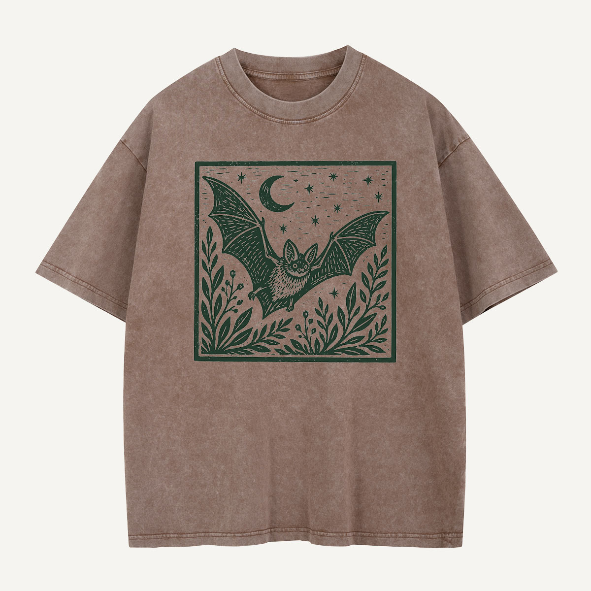 Bat Beneath the Moon Washed T-Shirt